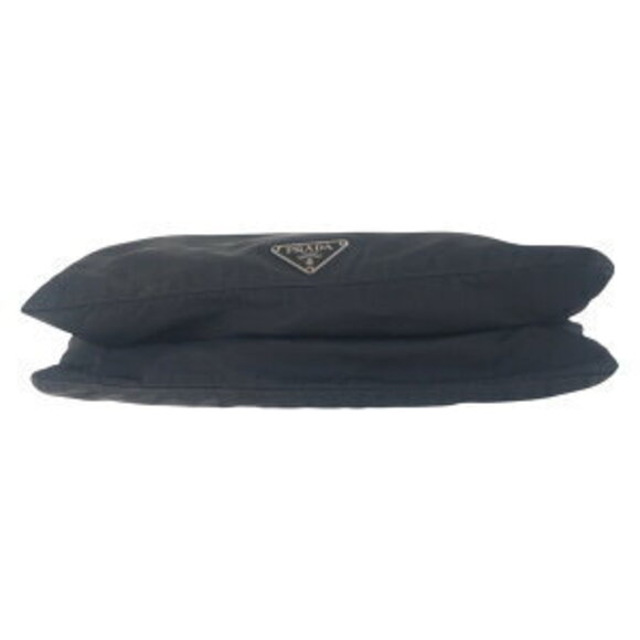 Prada Tessuto triangular logo plate black nylon shoulder bag - Picture 9 of 10